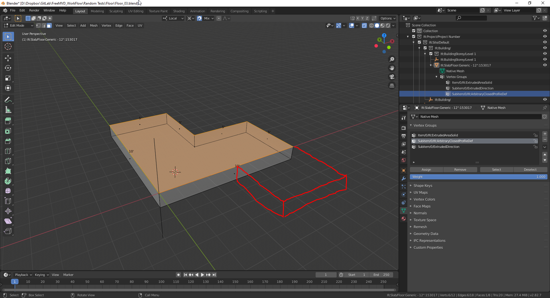 BlenderBIM: Suggested method to modify the profile in a ...