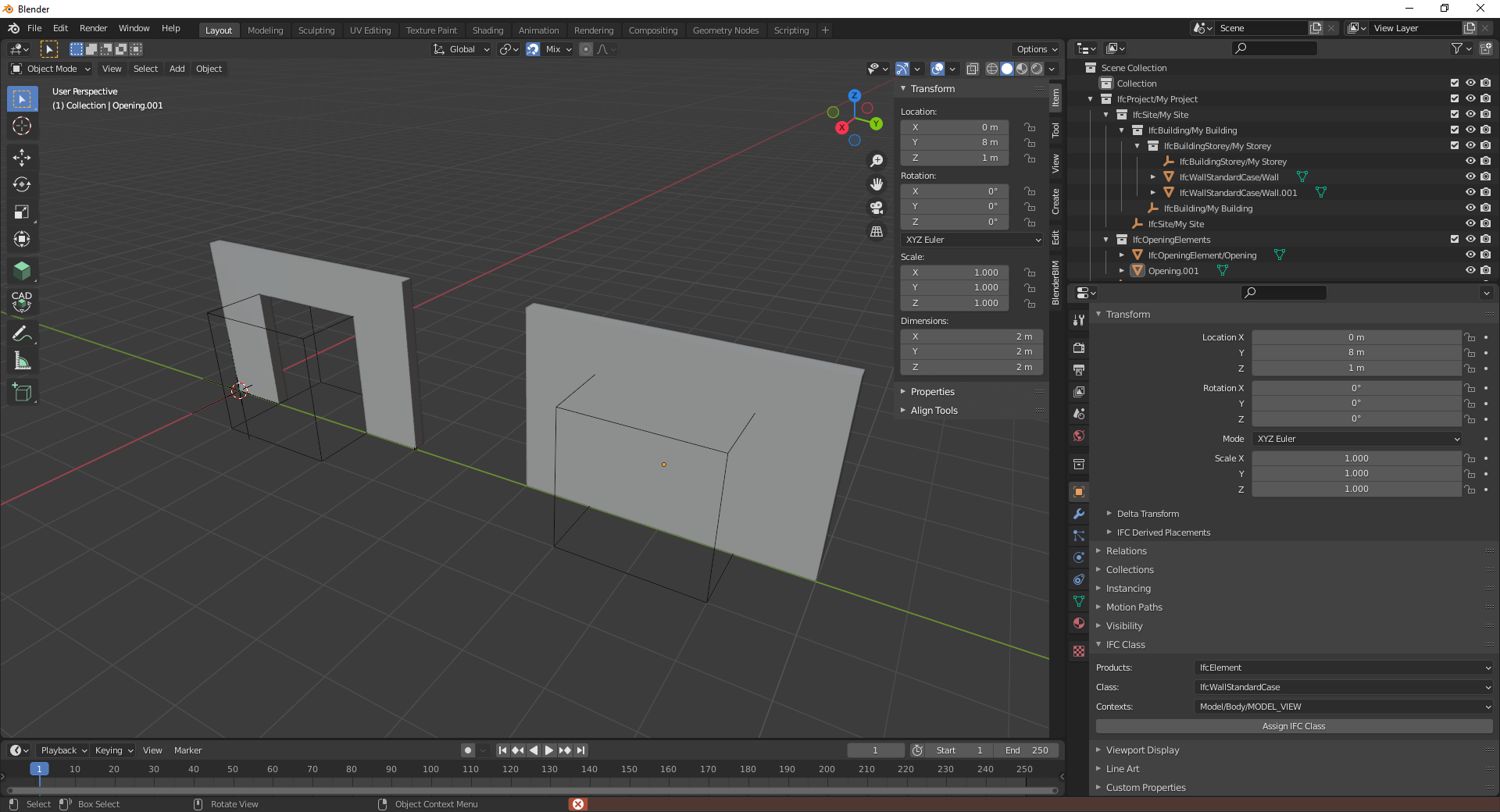 Blender BIM + Archipack/removing IFC elements — OSArch